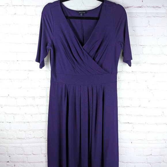 Lands' End Dresses & Skirts - Lands' End Purple 3/4" Sleeve Wrap Dress - Small